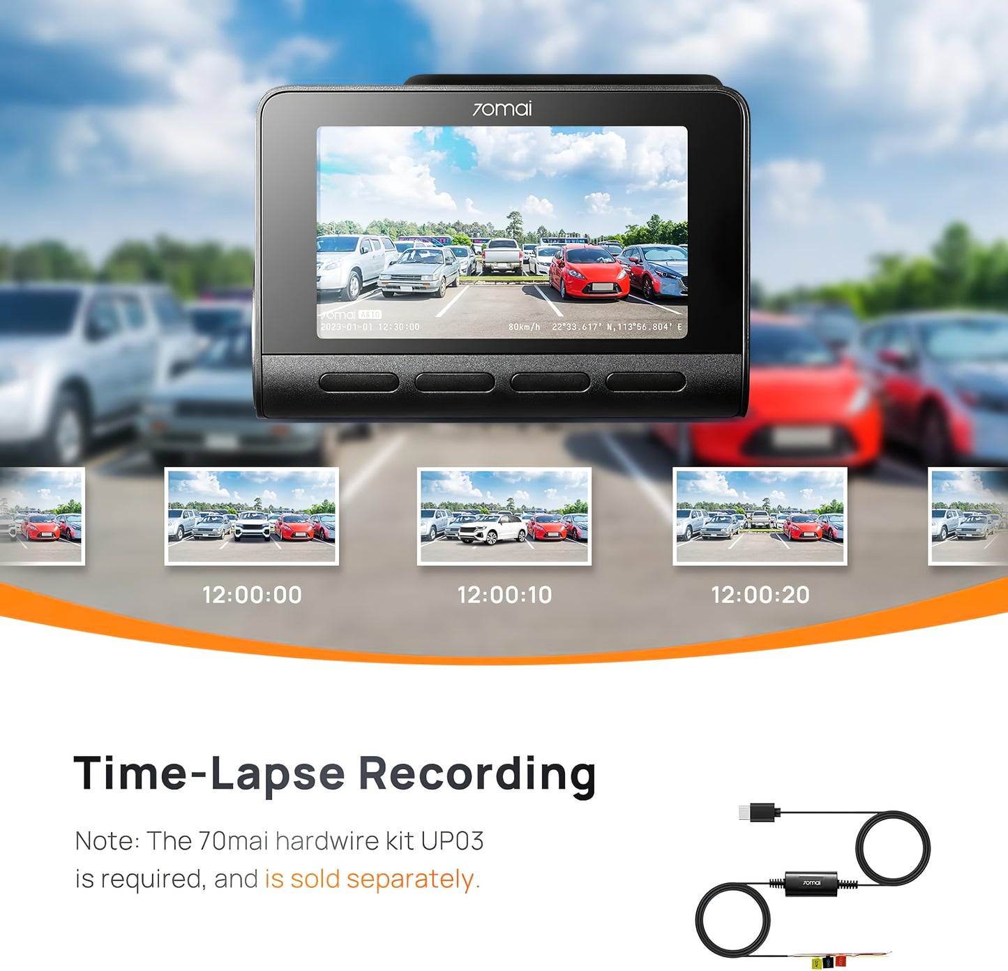 70mai Dash Cam A810, 4K, Wi-Fi, GPS, 3inch Display