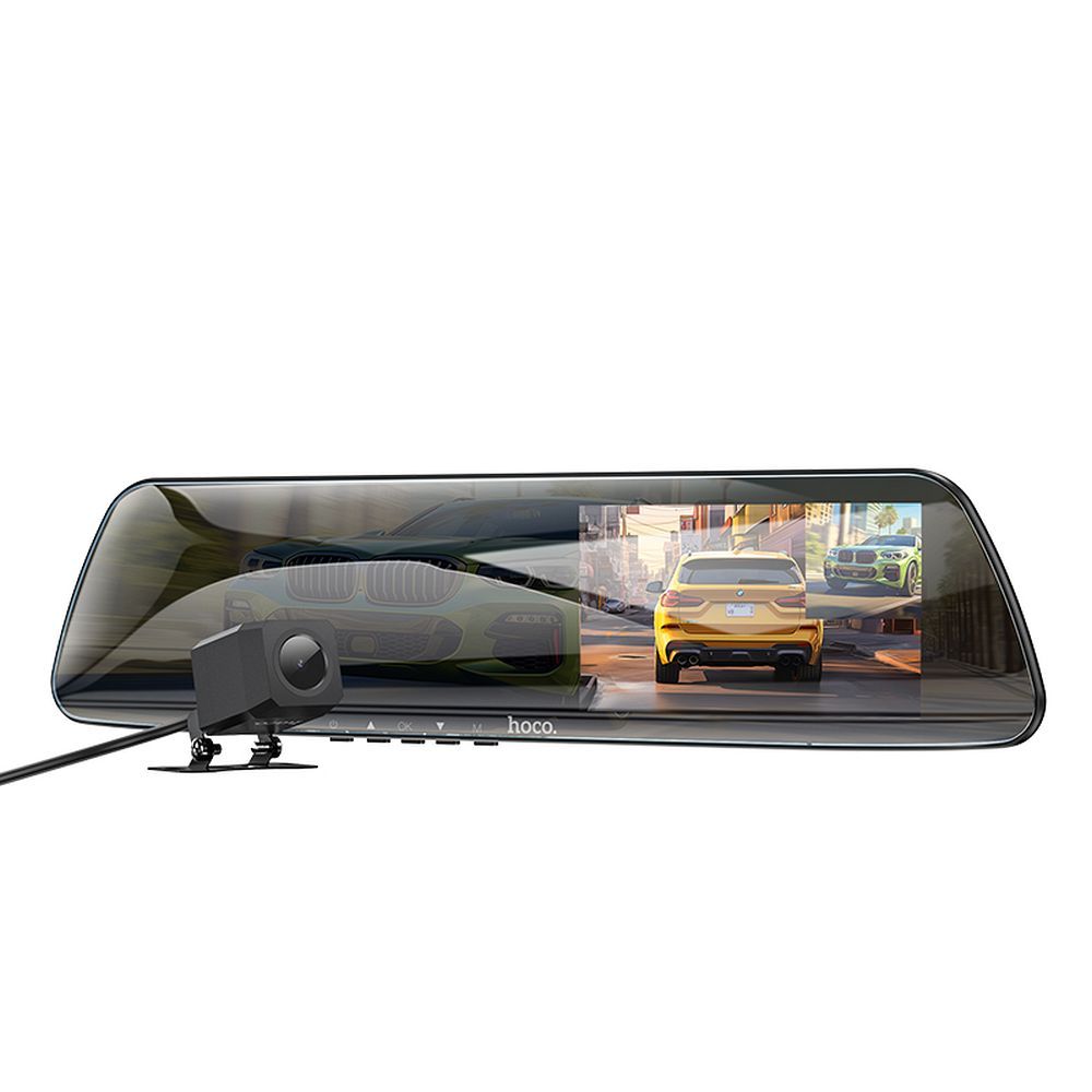 HOCO DV4 Mirror Front Back Face Car Camera, 4.5inch Display