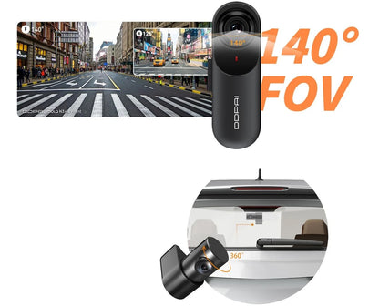 DDPAI mola N3 Pro Front and Rear Car Camera, 1600P, Wi-Fi