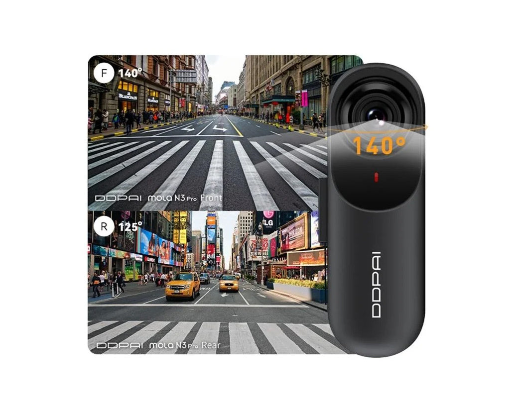 DDPAI mola N3 Pro Front and Rear Car Camera, 1600P, Wi-Fi