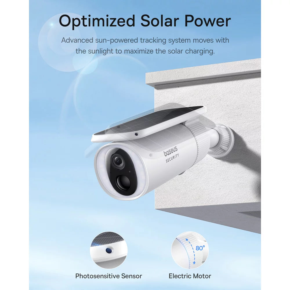Baseus Solar S1 Surveillance Camera, Wi-Fi, 2K, IP67, Solar Panel, Outdoor S0SW002130