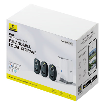 Baseus N1 Surveillance Camera, Wi-Fi, 2K, IP67, Outdoor, Set of 3 pieces S0TW022131