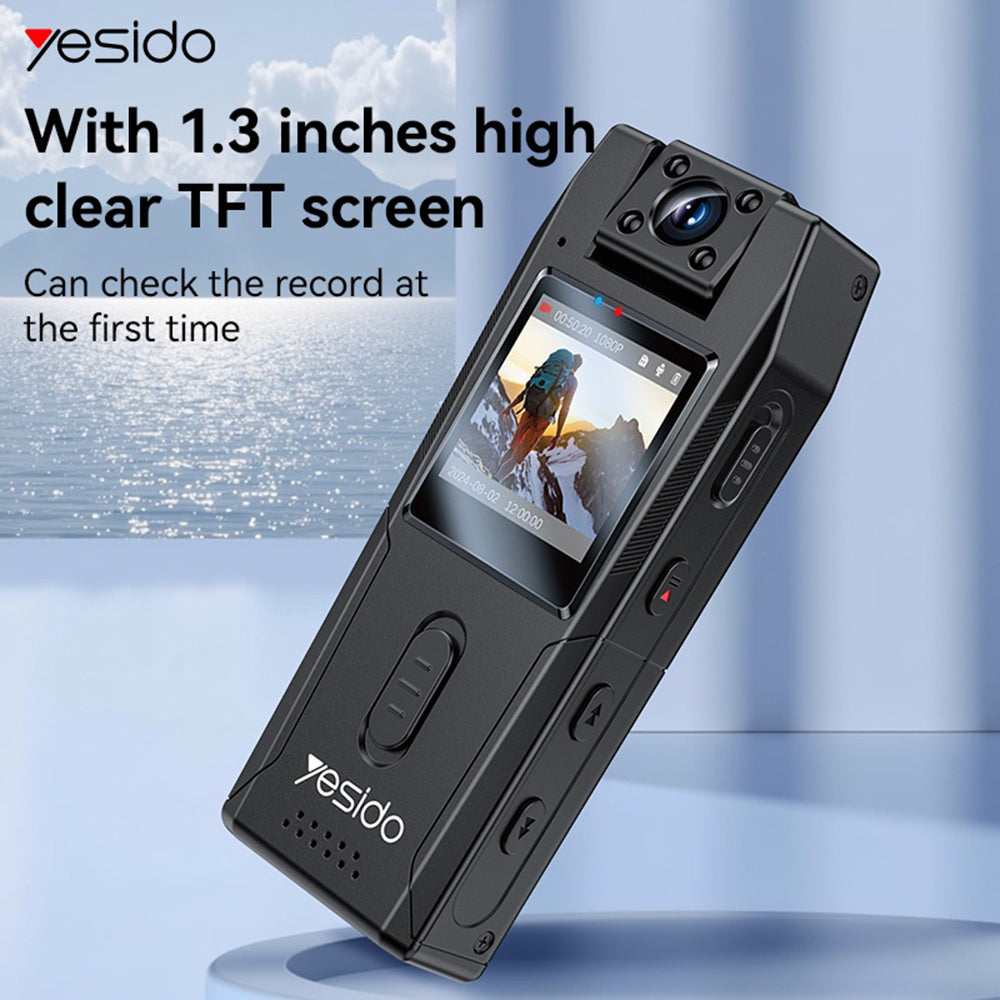 Yesido KM25 Sports Camera, 1080P, 1.3inch Display, Black