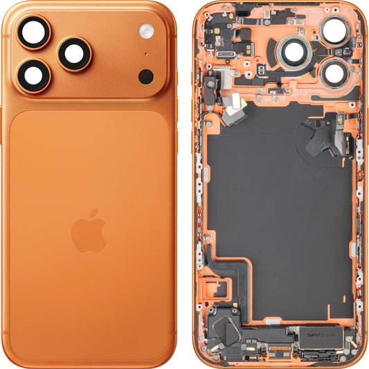 Apple iPhone 17 Pro Max Battery Cover, With Middle Frame, Full Parts, Orange (Cosmic Orange), Swap