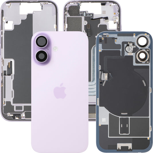 Apple iPhone 17 Battery Cover, With Middle Frame, Full Parts, Purple (Lavender), Swap