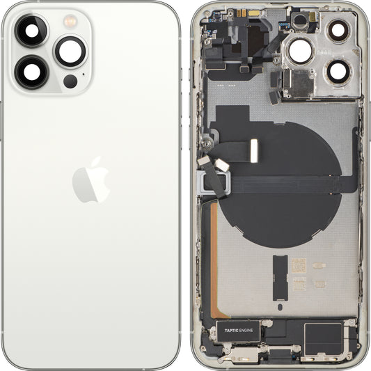 Apple iPhone 13 Pro Max Battery Cover, With Middle Case, Full Parts, Silver, Swap
