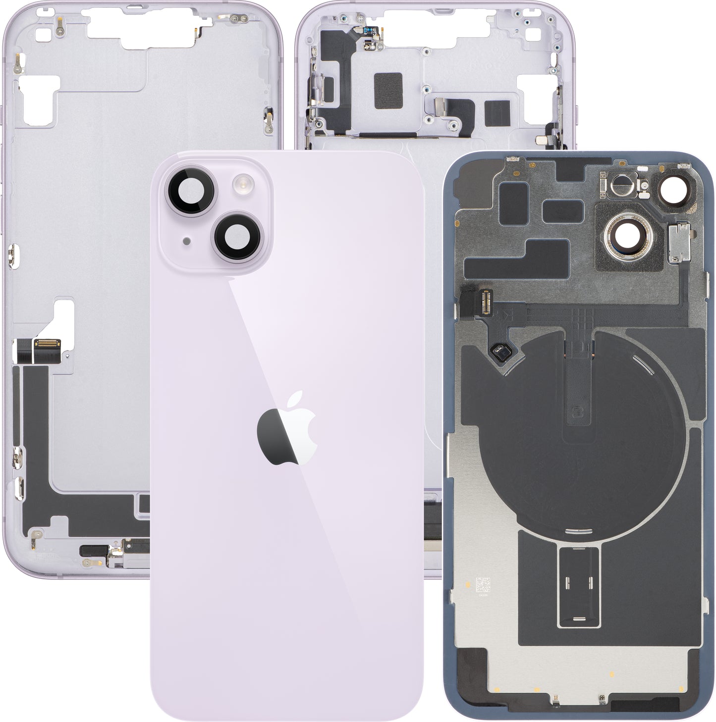 Apple iPhone 14 Plus Battery Cover, With Middle Frame, Full Parts, Purple, Swap