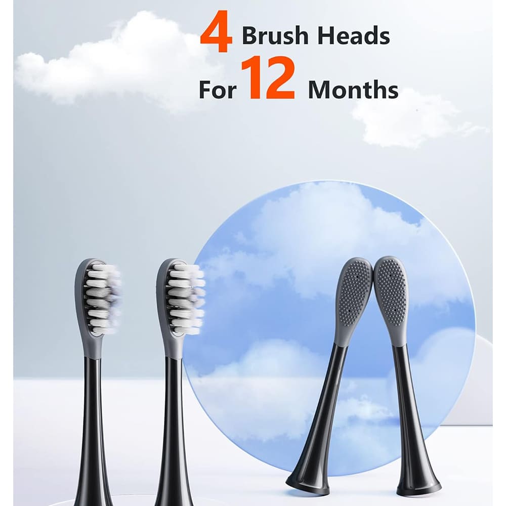 Gum Care Replacement Head for Bitvae S2 / S3 Electric Toothbrush, Set of 4, White
