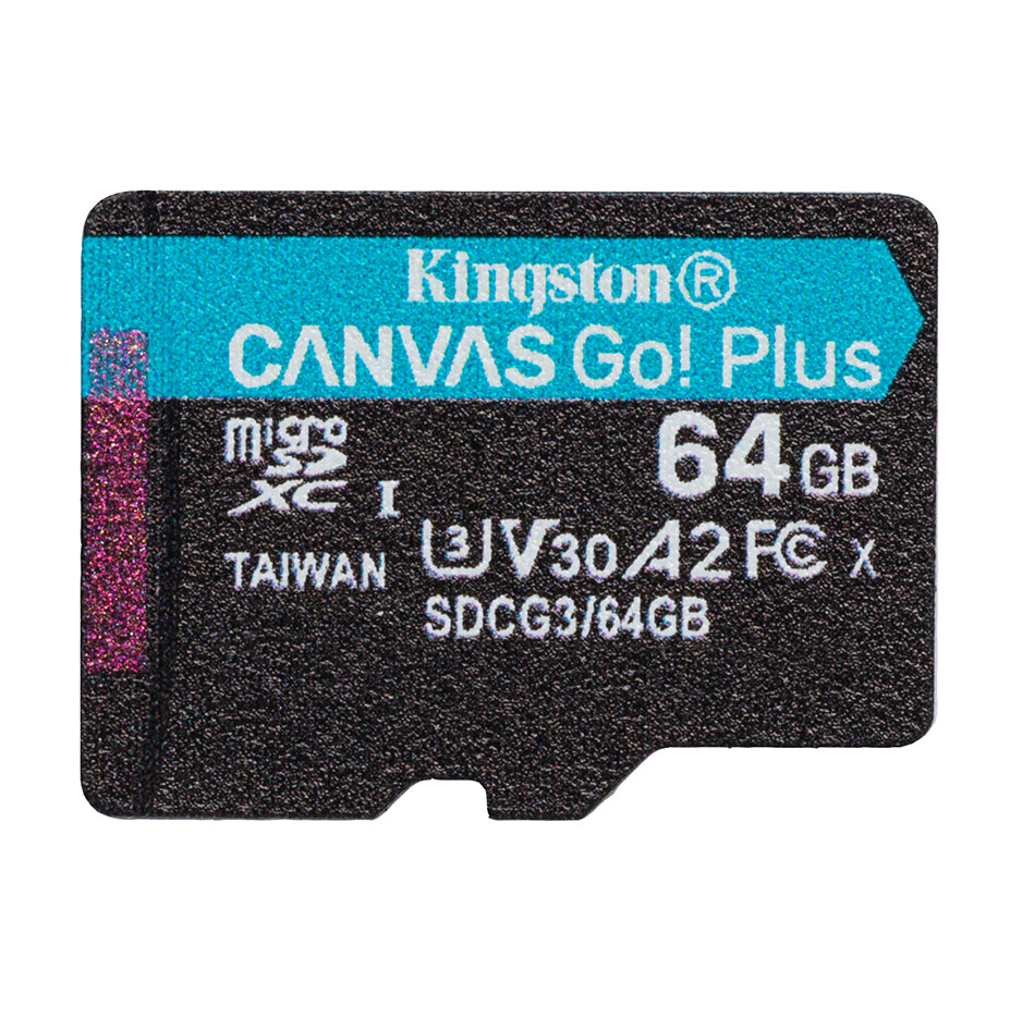 Memory Card microSDXC Kingston Canvas Go Plus, 64Gb, Class 10 / UHS-1 U3 SDCG3/64GBSP 