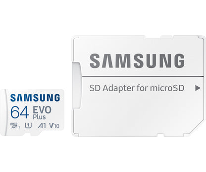 Memory Card microSDXC Samsung Evo Plus, 64Gb, Class 10 / UHS-1 U1, With Adapter MB-MC64KA/EU MB-MC64KA/EU