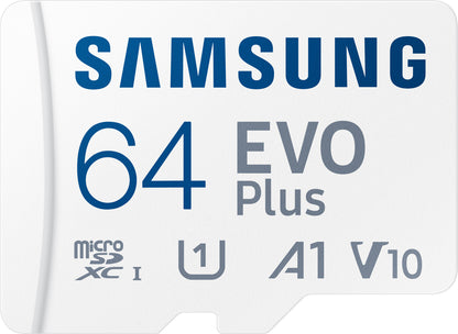Memory Card microSDXC Samsung Evo Plus, 64Gb, Class 10 / UHS-1 U1, With Adapter MB-MC64KA/EU MB-MC64KA/EU