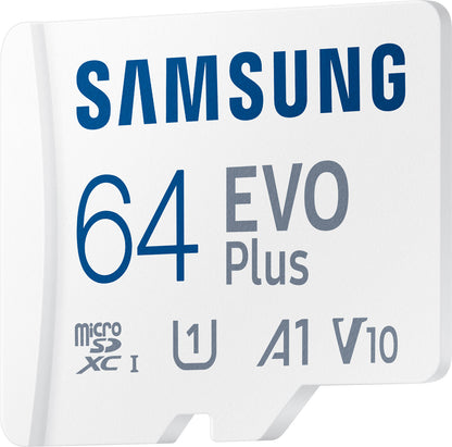 Memory Card microSDXC Samsung Evo Plus, 64Gb, Class 10 / UHS-1 U1, With Adapter MB-MC64KA/EU MB-MC64KA/EU