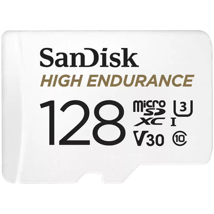 SanDisk High Endurance microSDXC Memory Card, 128Gb, Class 10 / UHS-1 U3, With Adapter SDSQQNR-128G-GN6IA