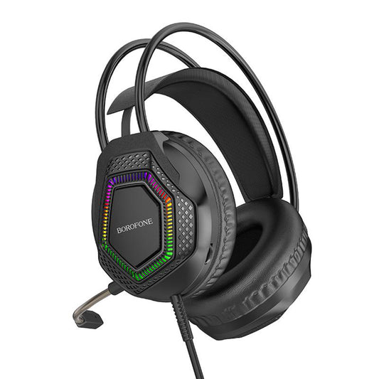 Borofone BO105 Thunder 3.5mm Gaming Headphones, RGB, 2m, Black