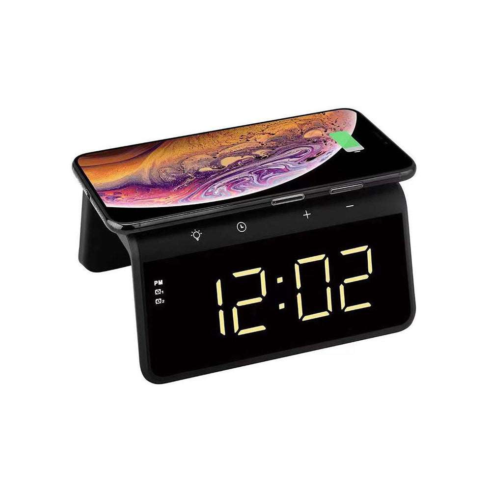 HAVIT W320 Digital Clock with QI Wireless Charging, White