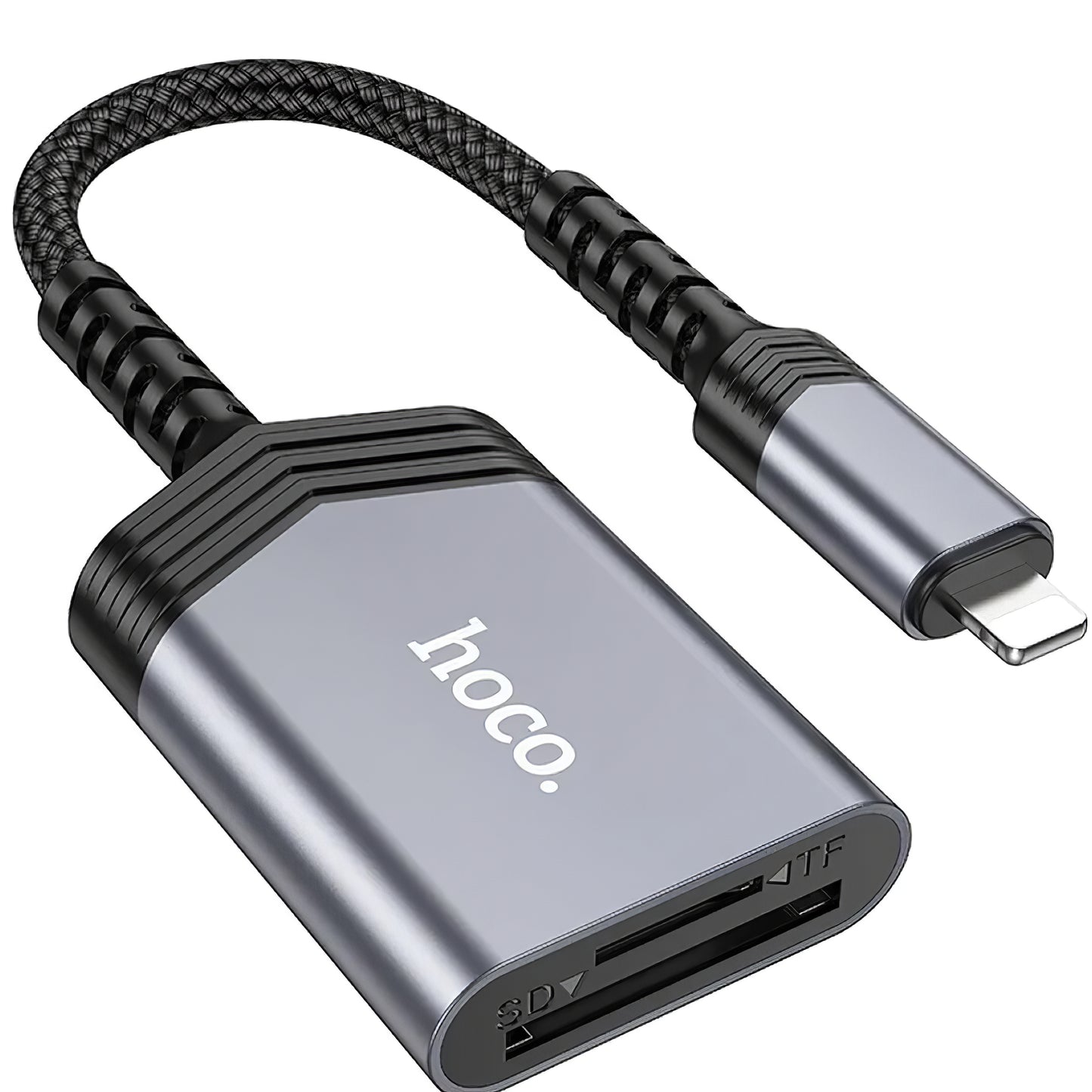 Lightning Card Reader HOCO UA25, SD - microSD, Gray