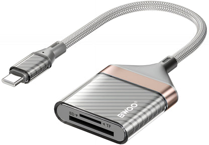USB-C Card Reader BWOO BZ64, SD - microSD, Gray