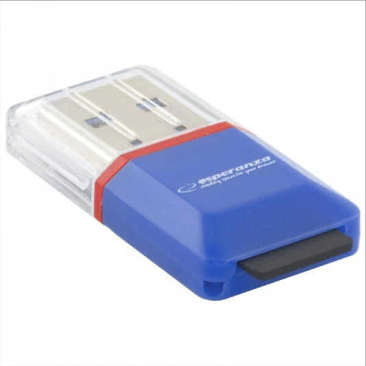 USB Card Reader Esperanza EA134B, microSD, Blue