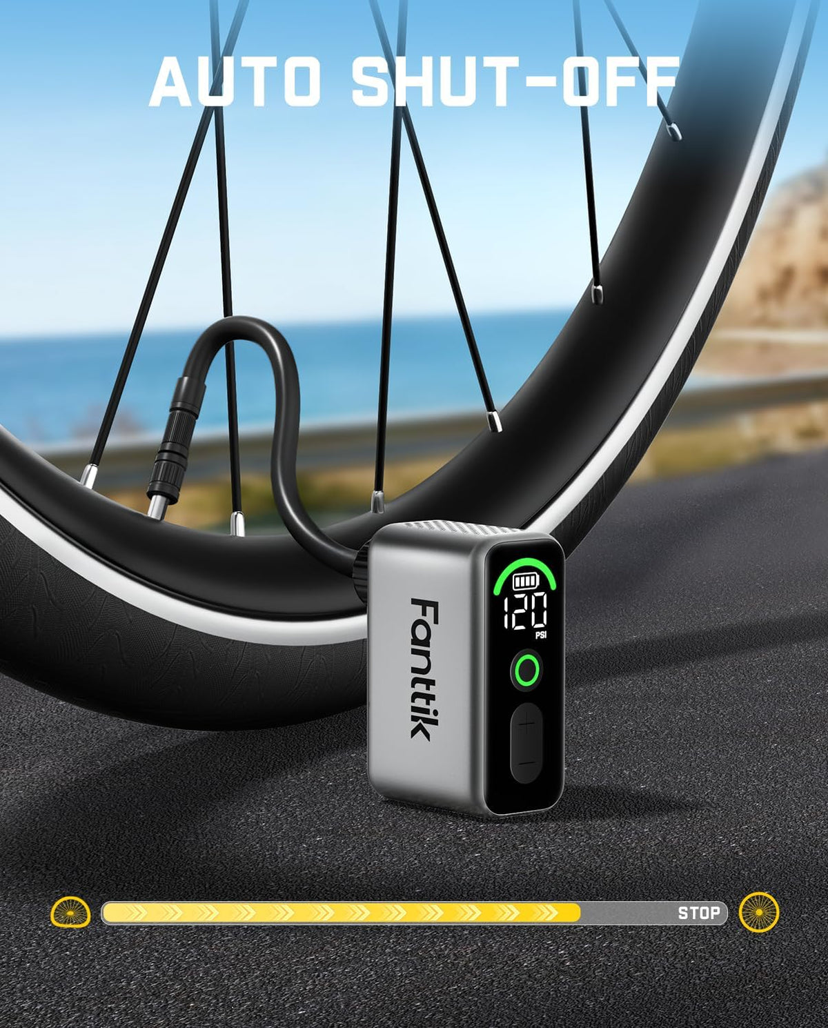 Fanttik X10 Ace Tiny Bike Compressor, Gray
