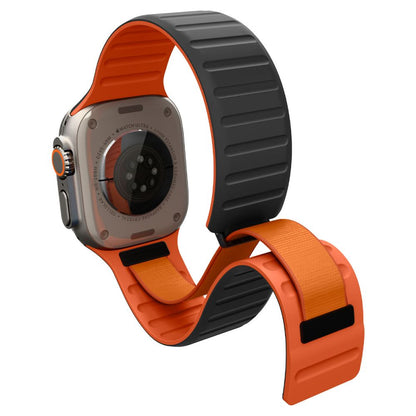 Spigen Athlex Air M Band for Apple Watch 49mm / 46mm / 45mm / 44mm Series, Black Orange AMP11534