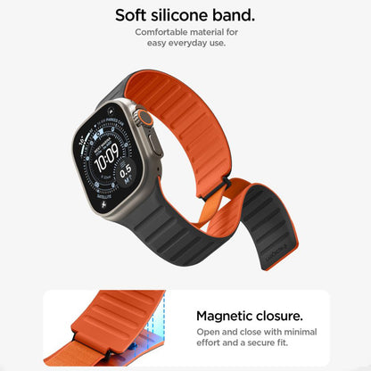 Spigen Athlex Air M Band for Apple Watch 49mm / 46mm / 45mm / 44mm Series, Black Orange AMP11534