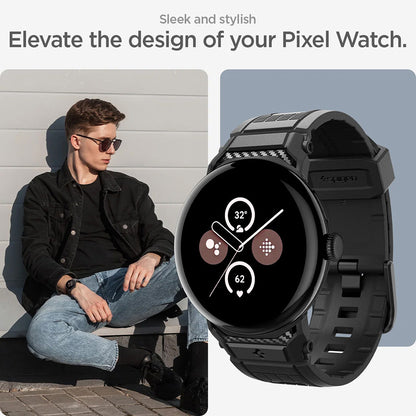 Spigen Rugged Strap for Google Pixel Watch 41mm Series, Black AMP07556