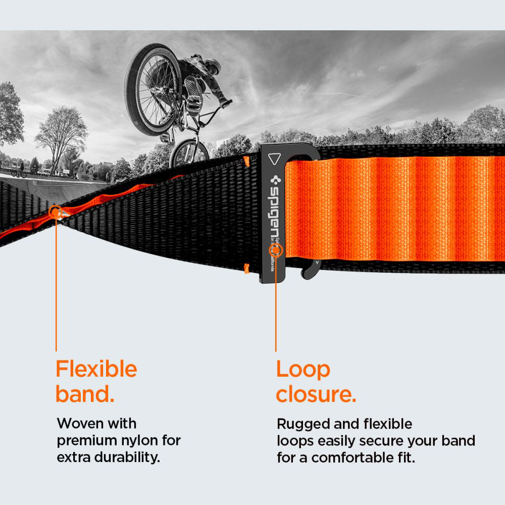 Spigen WBF1 Strap for Apple Watch 49mm / 46mm / 45mm / 44mm Series, Black Orange