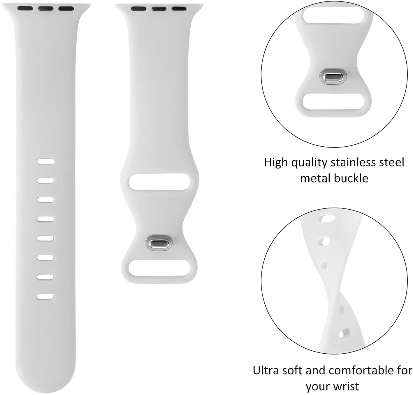 Techsuit W031 Strap for Apple Watch 42mm / 41mm / 40mm / 38mm Series, Gray