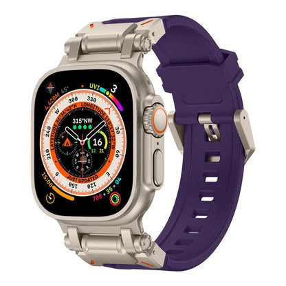 Techsuit W064 Strap for Apple Watch 49mm / 46mm / 45mm / 44mm / 42mm Series, Purple Silver
