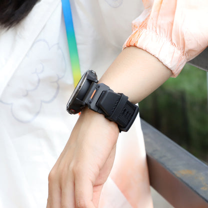 Techsuit W068 Strap for Garmin Watch Fenix / Forerunner / Approach Series, 22mm, Black Orange