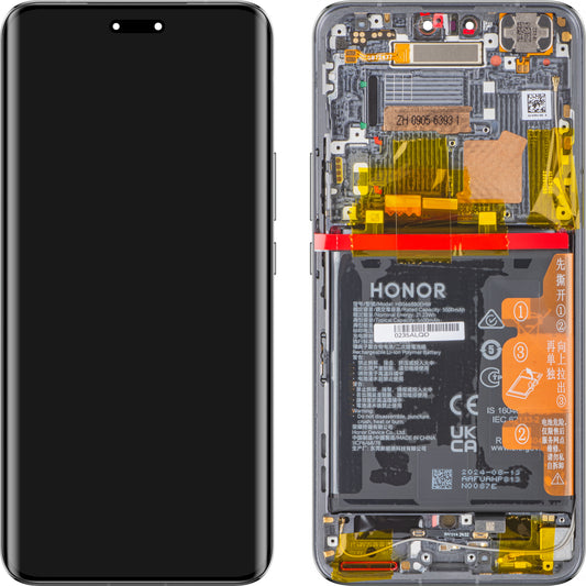 Display with Touchscreen Honor Magic6 Pro, with Frame and Battery, Black, Service Pack 0235ALQD 