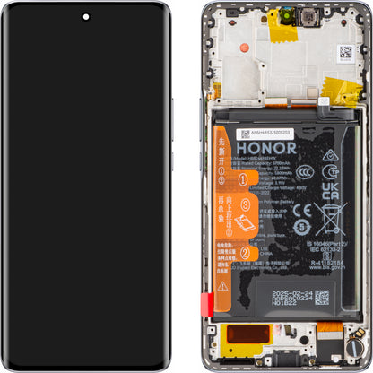 Honor Magic6 Lite / X50 Touchscreen Display, with Frame and Battery, Silver, Service Pack 0235AGJH