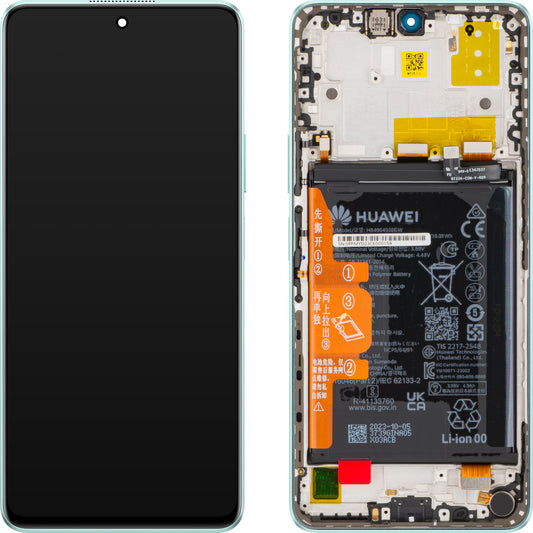 Touchscreen Display Huawei nova 11i, with Frame and Battery, Mint Green, Service Pack 02355PFM