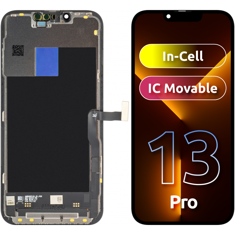 JK Touchscreen Display for Apple iPhone 13 Pro, with Frame, LCD In-Cell IC Movable Version, Black