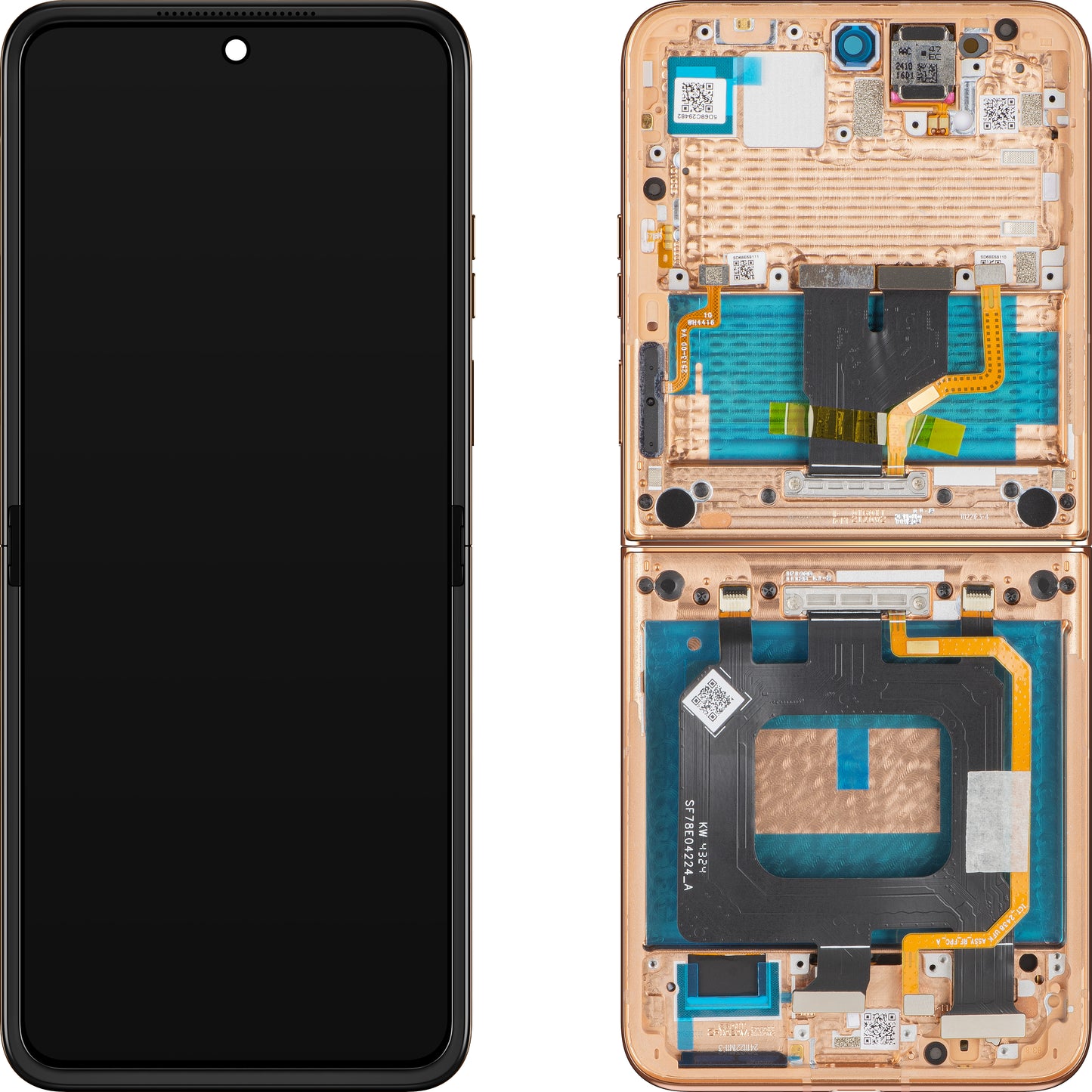 Motorola Razr+ 2025 / Razr+ 2024 / Razr 50 Ultra Display with Touchscreen, with Frame, Under Inner, Brown (Mocha Mousse), Service Pack 5D68C29482