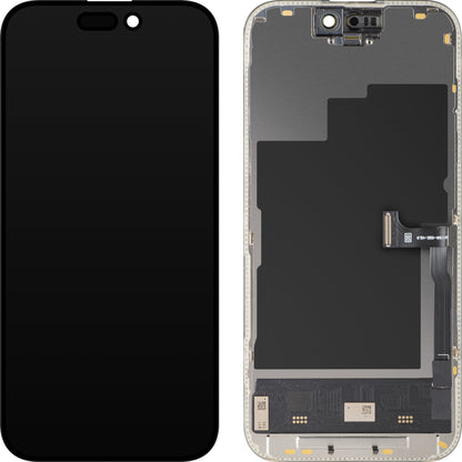 MP Touchscreen Display compatible with Apple iPhone 15 Pro, with Frame, Soft OLED FHD 120Hz Diagnostic Version, Black
