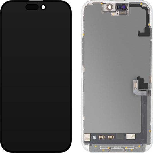 MP Touchscreen Display compatible with Apple iPhone 17, with Frame, OLED FHD 120Hz Diagnostic Soft Version, Black