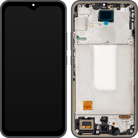 MP Touchscreen Display compatible with Samsung Galaxy A34 A346, with Frame, OLED Version, Black, Swap