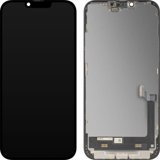 MP Touchscreen Display compatible with Apple iPhone 14 Plus, with Frame, Premium Soft OLED FHD 120Hz Diagnostic Version, Black
