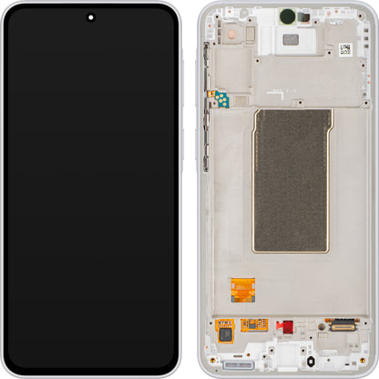 Samsung Galaxy A37 5G Touchscreen Display with Frame, White, Service Pack GH82-39232C