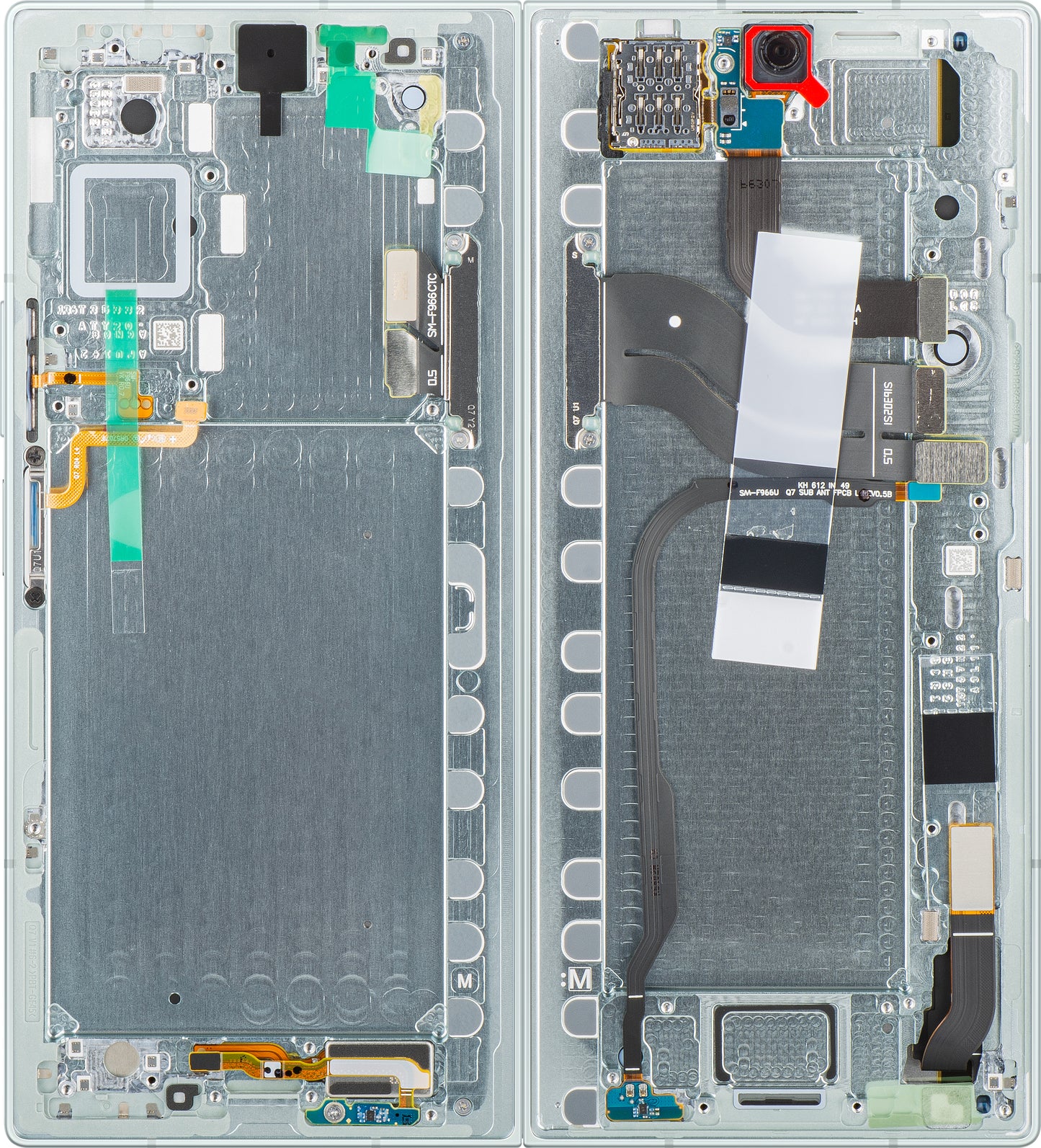 Samsung Galaxy Z Fold7 F966 Touchscreen Display, with Frame, Sub Inner, Green (Mint), Service Pack GH82-37548D