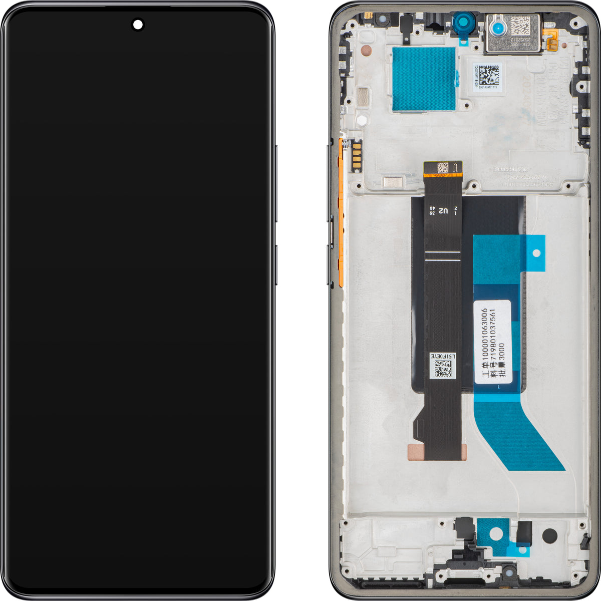 Xiaomi Redmi Note 14 Pro 5G Display with Touchscreen, with Frame, Black (Midnight Black), Swap 56002300O1600