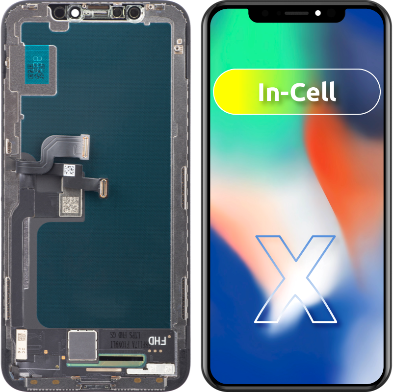 ZY Touchscreen Display for Apple iPhone X, with Frame, In-Cell LCD Version, Black
