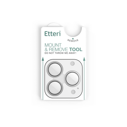 Etteri Rear Camera Protective Film for Apple iPhone 16 Pro Max / 16 Pro, Tempered Glass, Gray