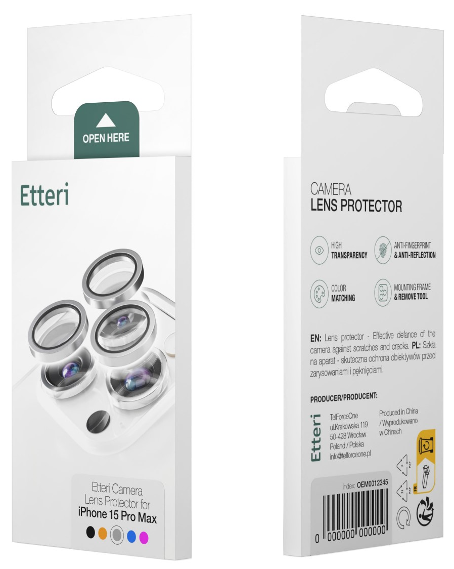 Etteri Rear Camera Protective Film for Apple iPhone 17, Tempered Glass, Purple