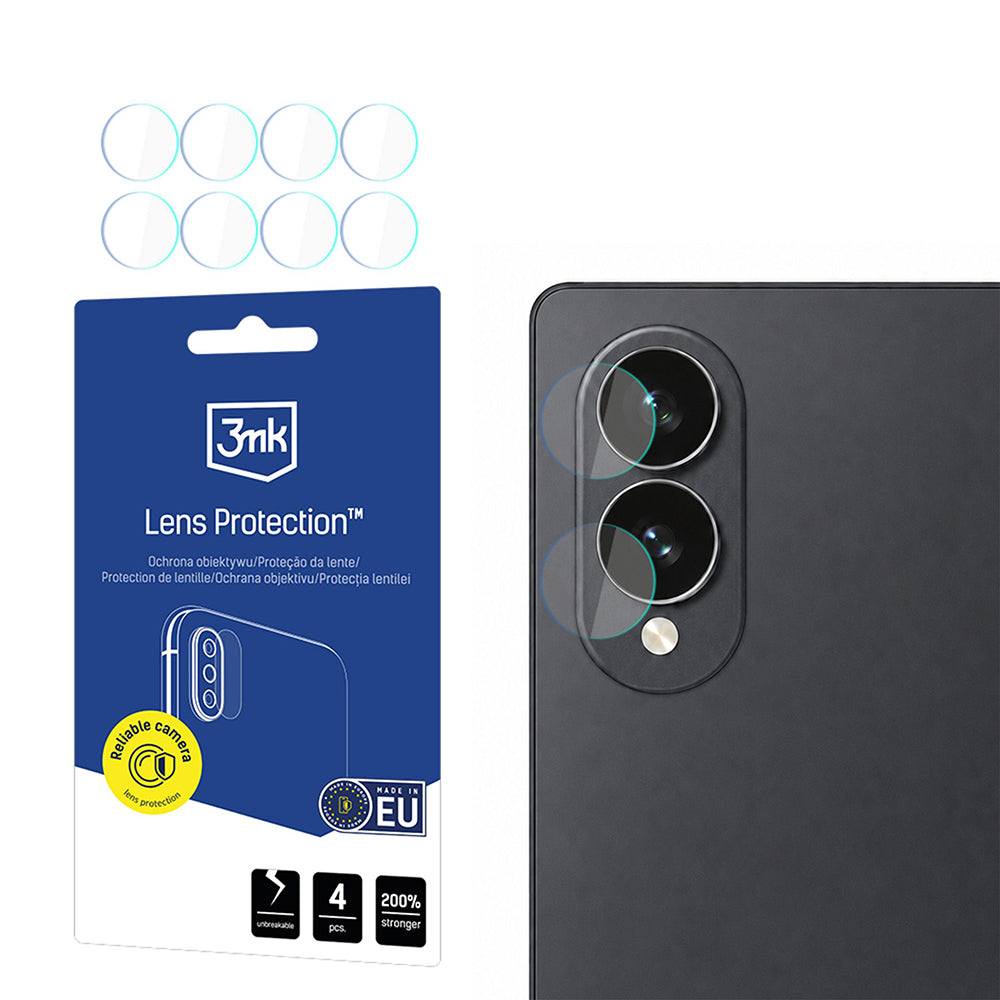 3MK Protection Rear Camera Protective Film for Samsung Galaxy Z Fold8 F976, Tempered Glass, Set of 4 Pieces, Transparent