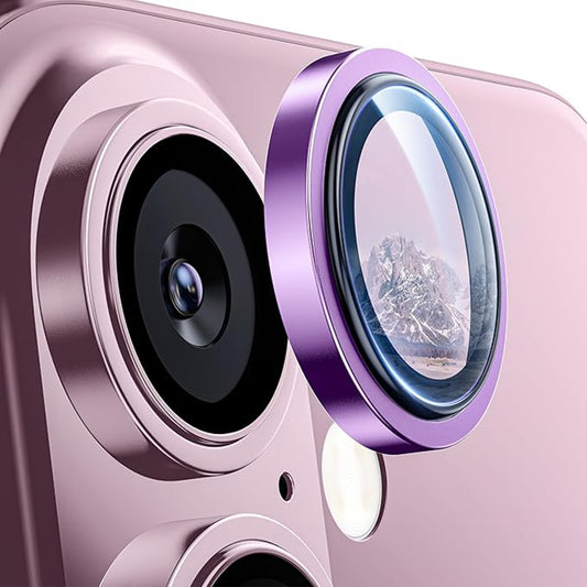 Lito S+ Rear Camera Protective Film for Apple iPhone 16 Plus / 16, Tempered Glass, Pink