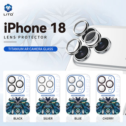 Lito Titanium AR Rear Camera Protective Film for Apple iPhone 18 Pro / 18 Pro Max, Tempered Glass, Silver