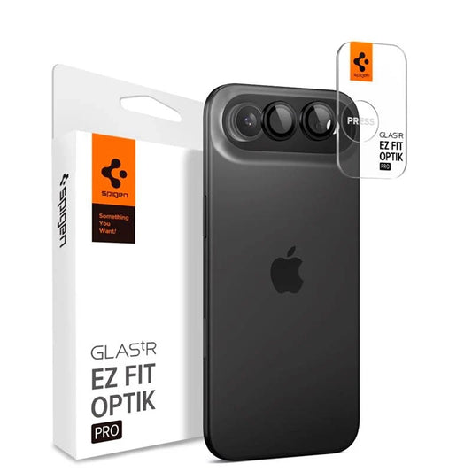 Rear Camera Protection Film Spigen GlastR EZ FIT Optik Pro for Apple iPhone 17 Air, Tempered Glass, Set of 2 pieces, Black