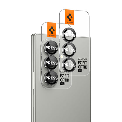 Spigen GlastR EZ FIT Optik Pro HD Back Camera Protector for Samsung Galaxy Z Fold7 F966, Tempered Glass, Set of 2 pieces, Black AGL09581